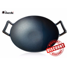 Discount 14 inch Pre-Seasoned Cast Iron Wok